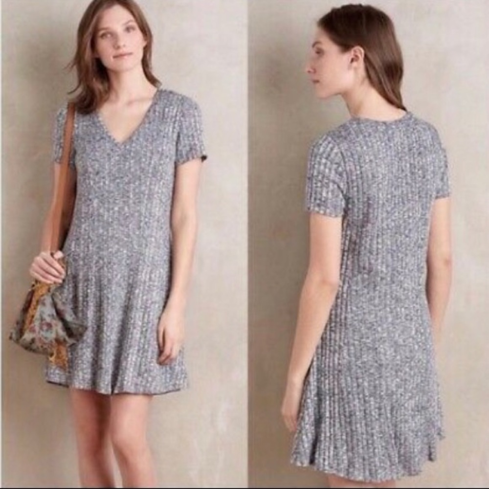 Anthro ribbed knit shirt dress in Navy - Large